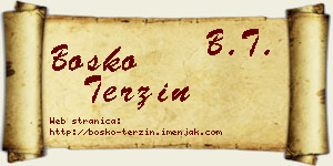Boško Terzin vizit kartica